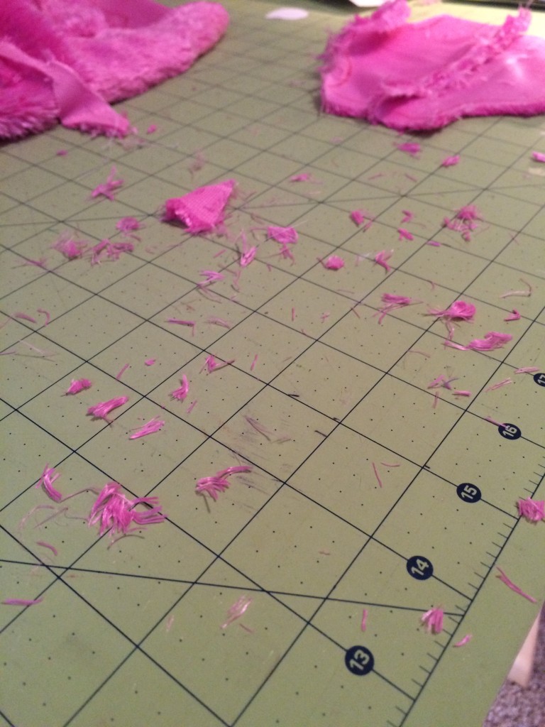 The carnage from cutting two small pieces
